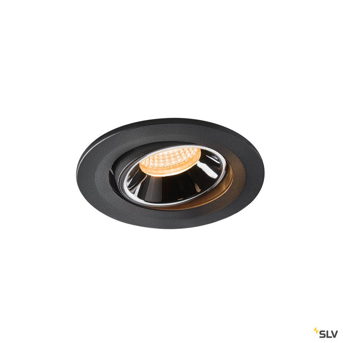 NUMINOS MOVE S, black / chrome recessed ceiling light, 3000K 40°