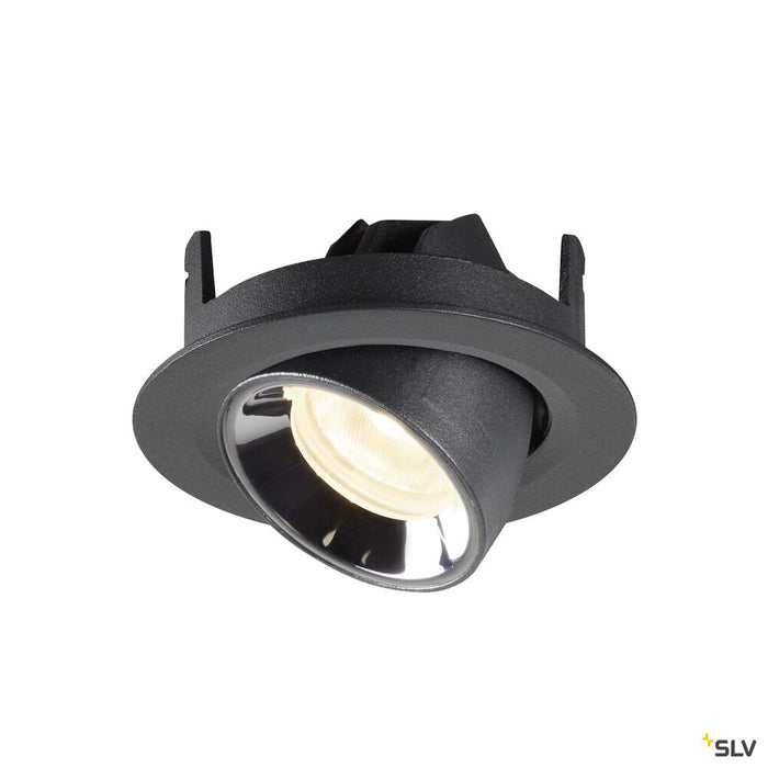 NUMINOS GIMBLE XS, black / chrome recessed ceiling light, 4000K 20°