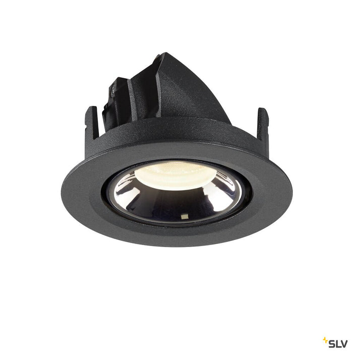 NUMINOS GIMBLE XS, black / chrome recessed ceiling light, 4000K 20°