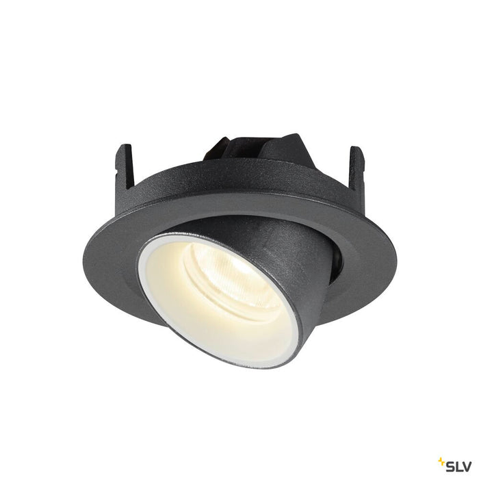 NUMINOS GIMBLE XS, black / white recessed ceiling light, 4000K 40°