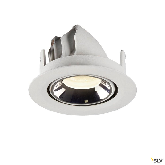 NUMINOS GIMBLE XS, white / chrome recessed ceiling light, 4000K 40°