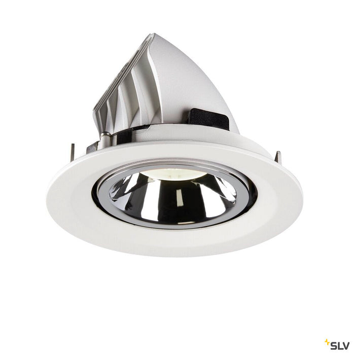 NUMINOS GIMBLE M, white / chrome recessed ceiling light, 4000K 40°