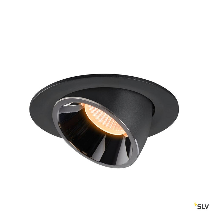 NUMINOS GIMBLE L, black / chrome recessed ceiling light, 2700K 240°