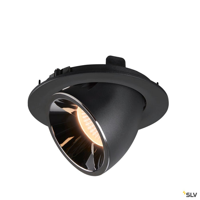 NUMINOS GIMBLE L, black / chrome recessed ceiling light, 2700K 240°