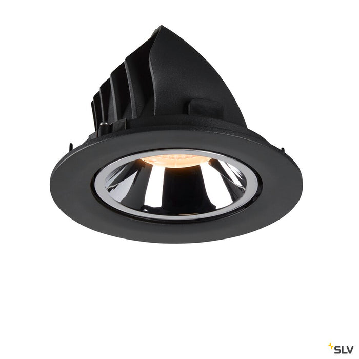 NUMINOS GIMBLE L, black / chrome recessed ceiling light, 2700K 240°