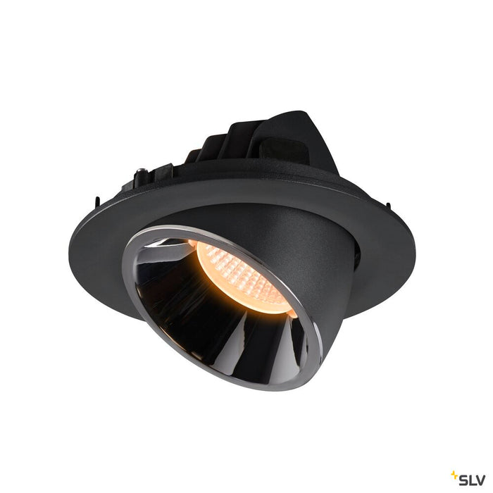 NUMINOS GIMBLE L, black / chrome recessed ceiling light, 2700K 40°