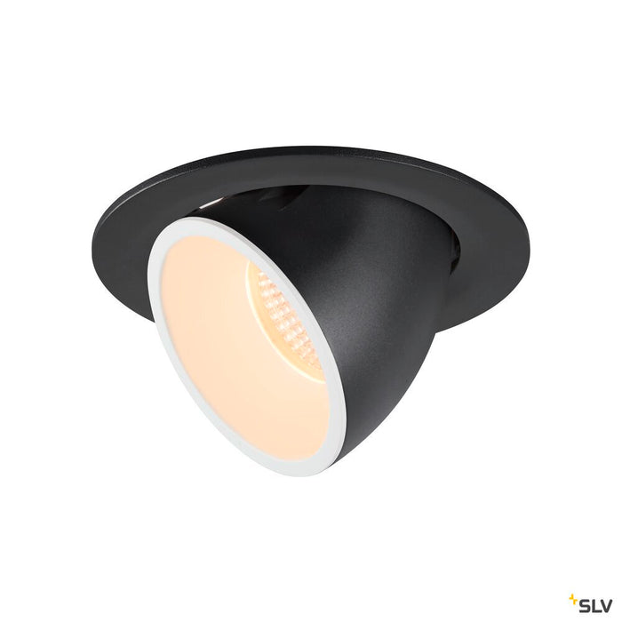 NUMINOS GIMBLE L, black / white recessed ceiling light, 2700K 55°