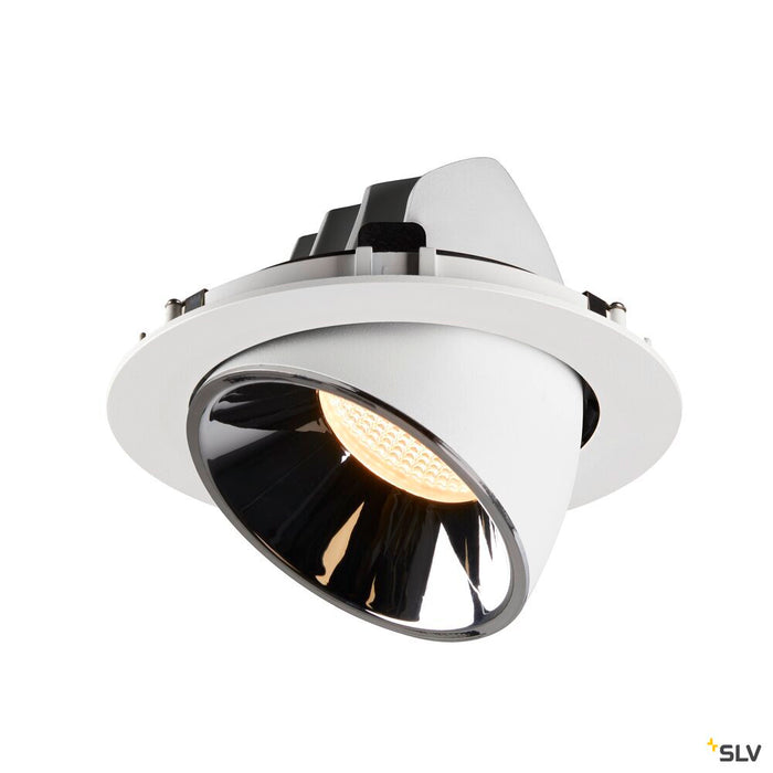 NUMINOS GIMBLE XL, white / chrome recessed ceiling light, 3000K 55°