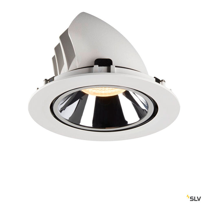 NUMINOS GIMBLE XL, white / chrome recessed ceiling light, 3000K 55°