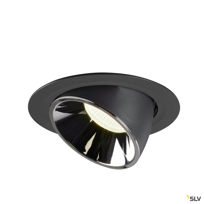 NUMINOS GIMBLE XL, black / chrome recessed ceiling light, 4000K 20°