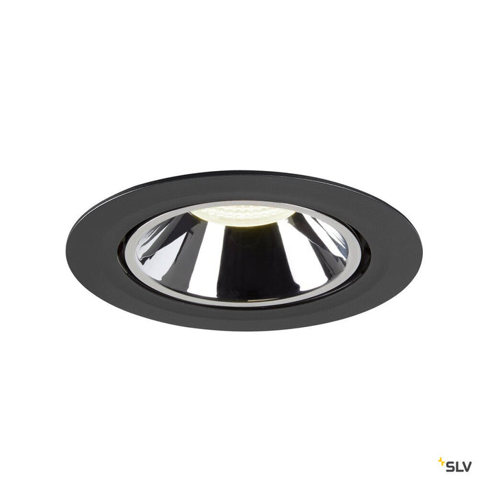 NUMINOS GIMBLE XL, black / chrome recessed ceiling light, 4000K 20°