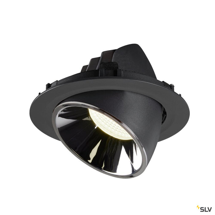 NUMINOS GIMBLE XL, black / chrome recessed ceiling light, 4000K 20°