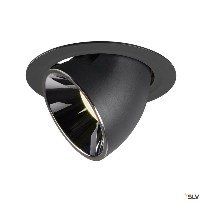 NUMINOS GIMBLE XL, black / chrome recessed ceiling light, 4000K 55°