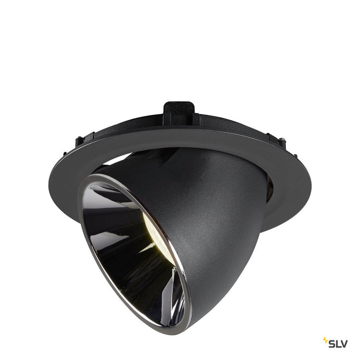 NUMINOS GIMBLE XL, black / chrome recessed ceiling light, 4000K 55°