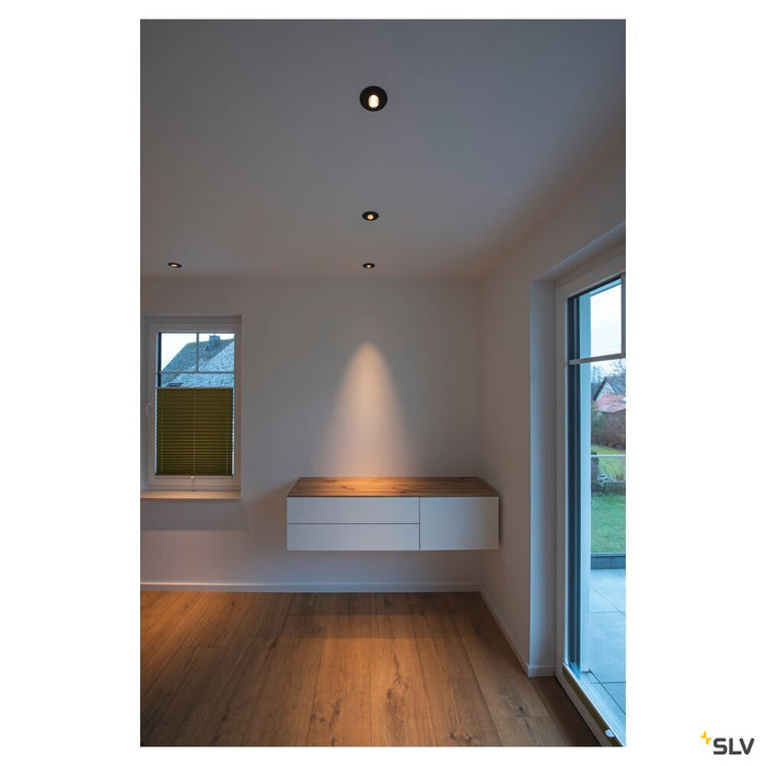 H-LIGHT 2, recessed fitting, LED, 2700K, oval, black, 20°, 11,5W, incl. driver, clip spring