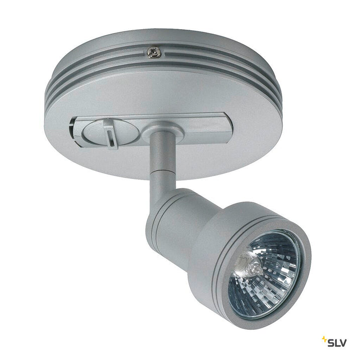 CEILING PLATE for 1-phase high-voltage surface-mounted track, silver-grey