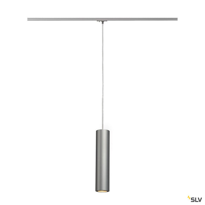 ENOLA_B pendant for 240V 1-phase track, QPAR51, silver-grey / black, max. 50W, incl. 1-phase adapter, silver-grey