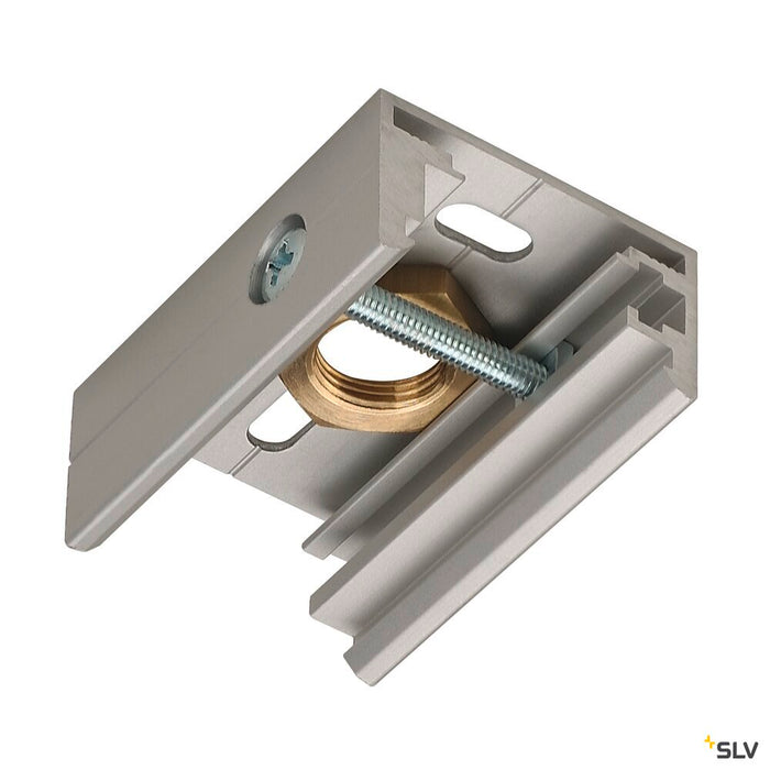 PENDANT CLIP for EUTRAC 240V 3-phase surface-mounted track, silver-grey, M13 thread