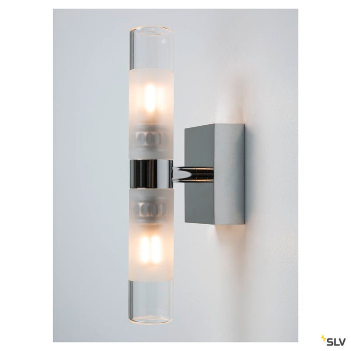 MIBO WALL UP-DOWN wall light, QT14, IP21, up/down, chrome, max. 50 W