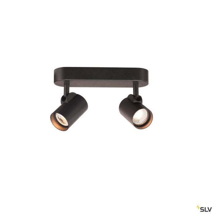 HELIA, wall and ceiling light, double-headed, LED, 3000K, 35°, black