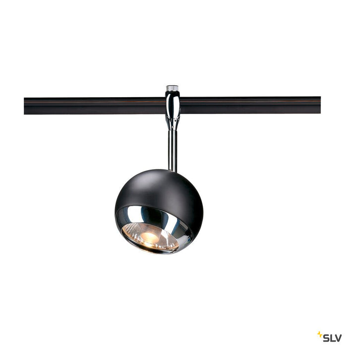 LIGHT EYE, spot for 240V track EASYTEC II, QPAR111, chrome/black, max. 75W