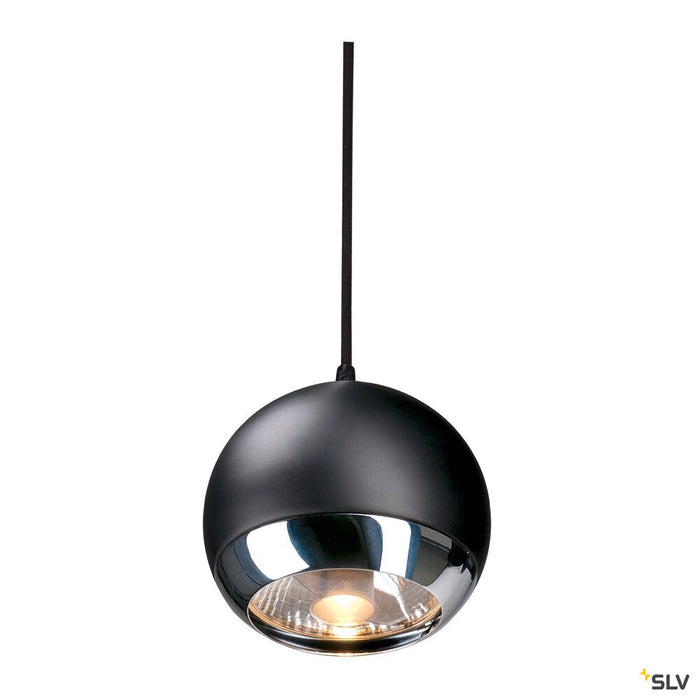 LIGHT EYE, pendant for 240V track EASYTEC II, QPAR111, chrome/black, max. 75W
