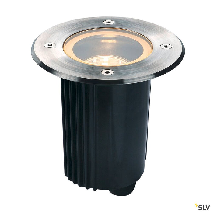 DASAR 80, outdoor inground fitting, QPAR51, IP67, round, stainless steel 316, max. 35W