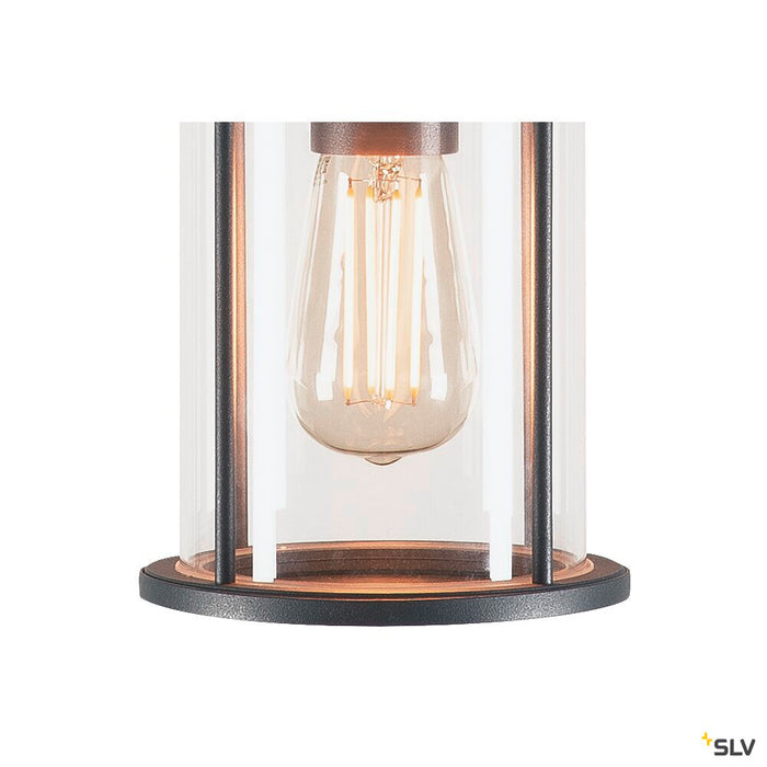 PHOTONIA, Outdoor ceiling light, A60, round, anthracite, clear glass