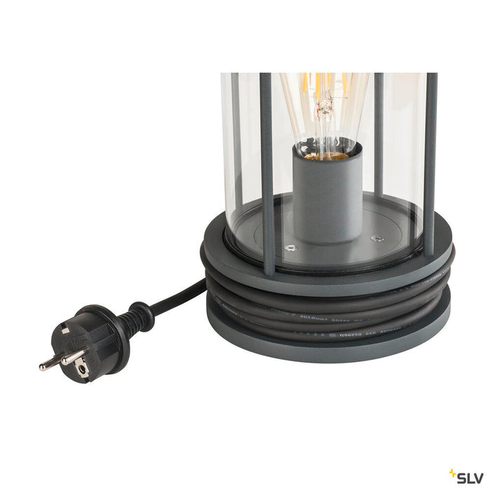 PHOTONIA, outdoor table lamp, E27, anthracite, IP44, incl. connection lead and shock-proof mains plug, anthracite, max.60W