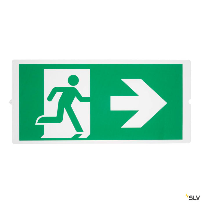 PICTOGRAM FOILS, for P-LIGHT emergency exit light, set of 3, L/H 35.3/16.5 cm