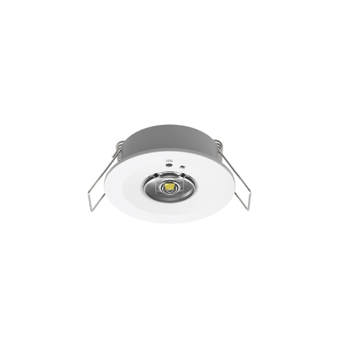 Spot LED Emergency Downlight, c/w open area & corridor lens, Self test