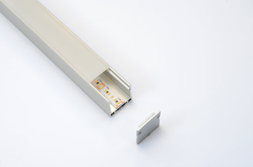 Modular aluminium profile surface mounted / suspended SET (profile, diffuser, endcaps and clips)  2m.