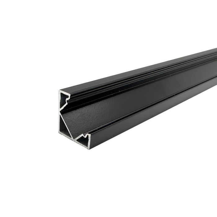 1 Metre Corner Surface Mounted Black Aluminium Profile, 18x25 mm
