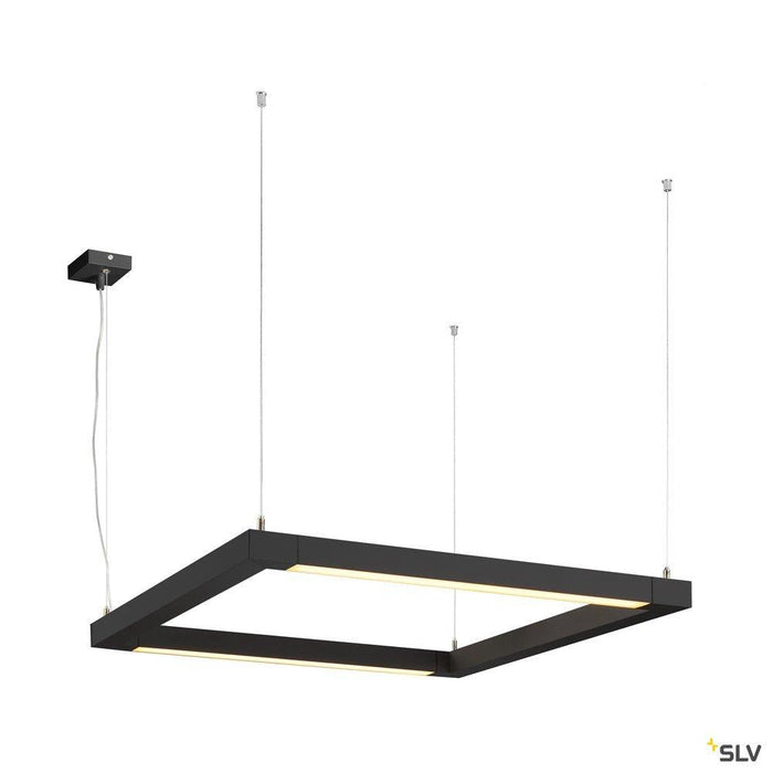 OPEN GRILL LED, double twist pendant, square, black