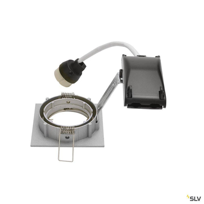 PIKA QPAR51, square, indoor recessed ceiling light, chrome, swivelling, max. 50W