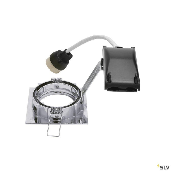 PIKA QPAR51, square, indoor recessed ceiling light, silver-grey, swivelling, max. 50W