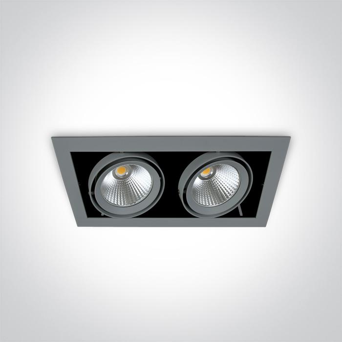 GREY COB LED 2x20W WW 36deg 230V