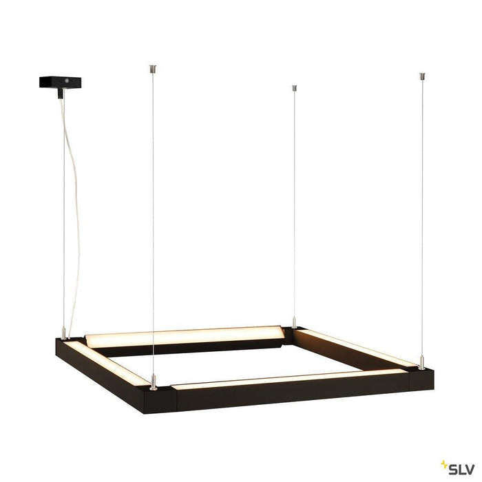 OPEN GRILL LED, double twist pendant, square, black