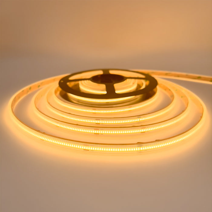 Single Colour LED COB Strip, 10 W/m IP65 24V 2400K 480 LEDs/m CRI>92 10 Metre