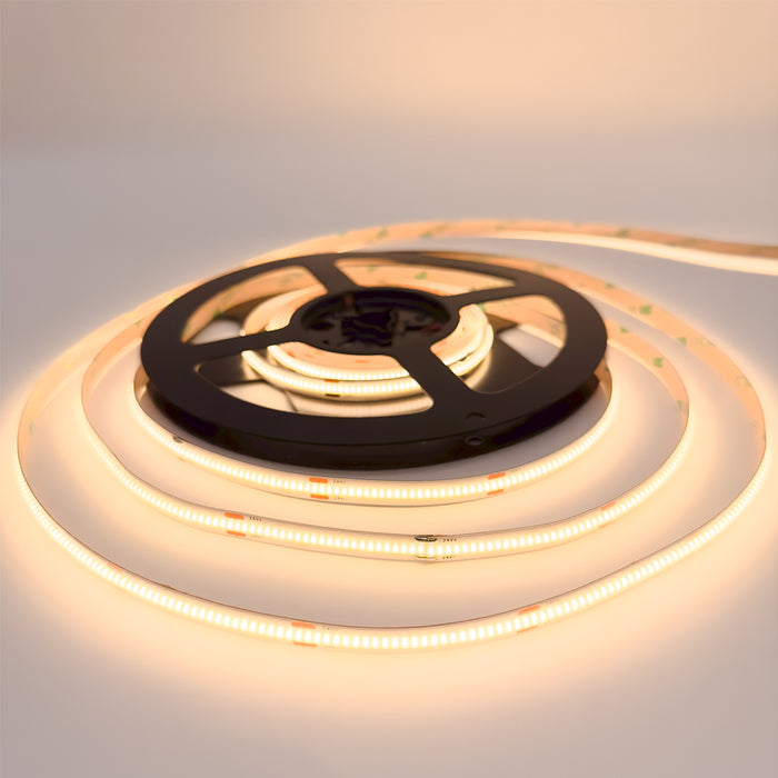 Single Colour LED COB Strip, 10 W/m IP20 24V 2700K 480 LEDs/m CRI>92 5 Metre