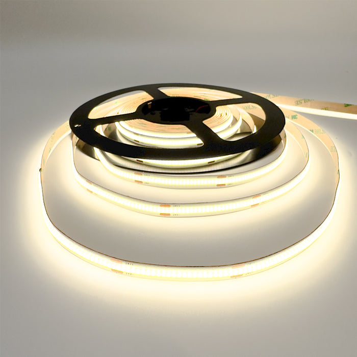 Single Colour LED COB Strip, 15 W/m IP20 24V 4000K 480 LEDs/m CRI>92 50 Metre