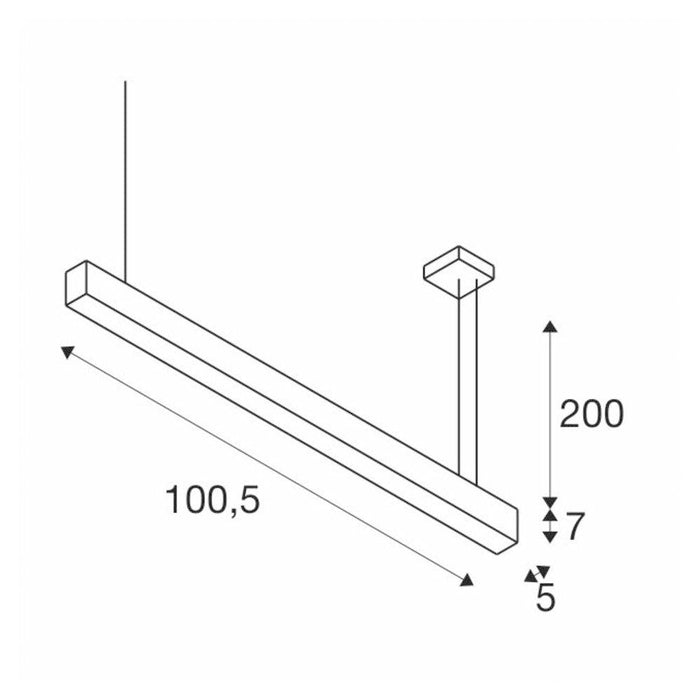 GLENOS pendant, matt white, 1m, 52W, 4000K