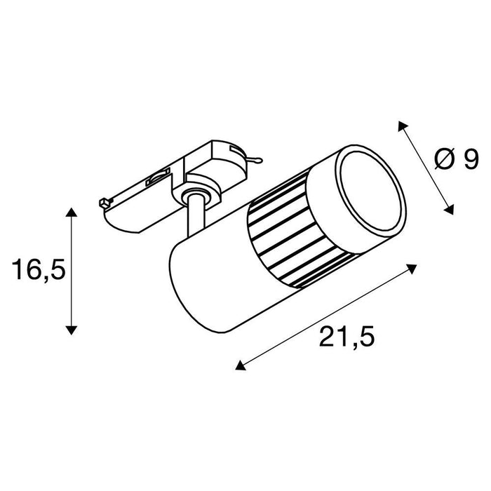 3~ STRUCTEC DALI 3-circuit system luminaire white 3000K 36° incl. 3-circuit adapter