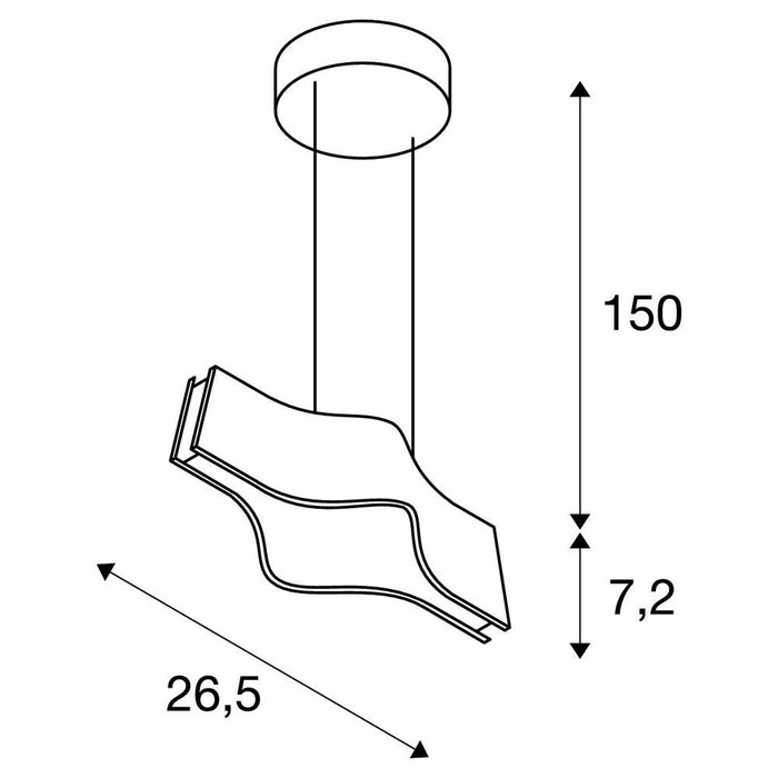 WAVE 25 LED Pendant luminaire, alu/white, 2000K-3000K Dim to Warm