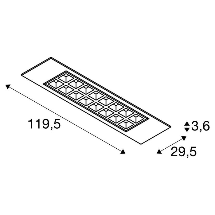 PAVANO 300x1200 Indoor LED recessed ceiling light white 4000K UGR<(><<)>16