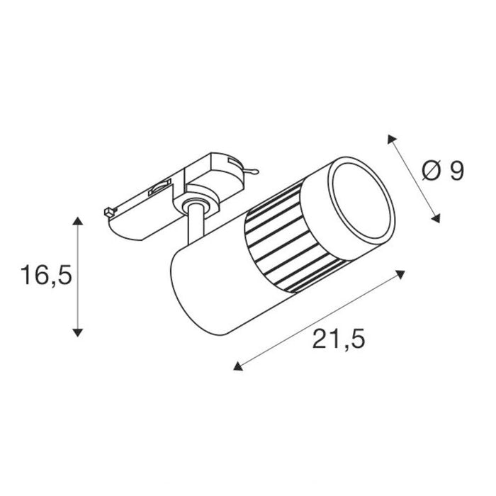 3~ STRUCTEC DALI 3-circuit system luminaire black 4000K 36° incl. 3-circuit adapter