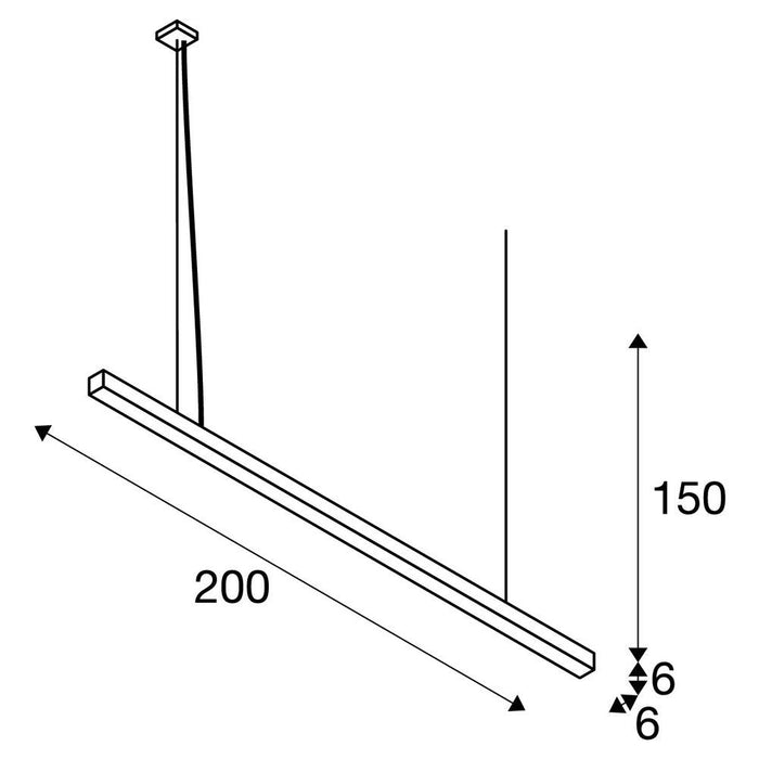 Q-LINE PD, LED Indoor pendant light, 2m, BAP, silver, 4000K