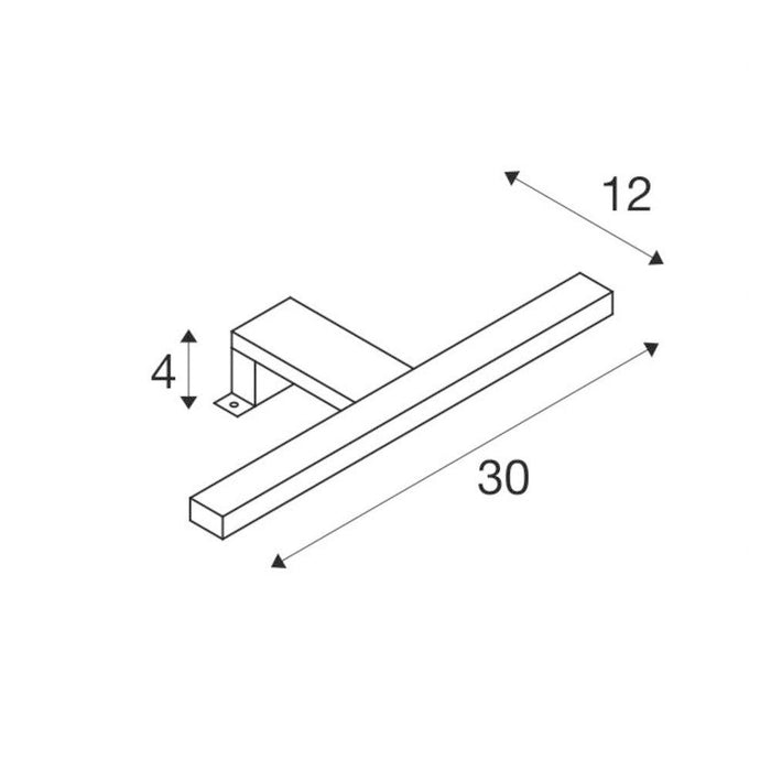 DORISA LED Mirror light, short, metal brushed,  4000K, IP44