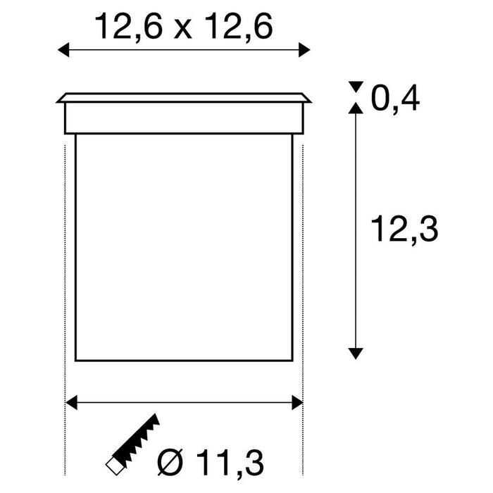 ROCCI Square, outdoor LED inground fitting, stainless steel 316, 4000K, IP67, 8.6W