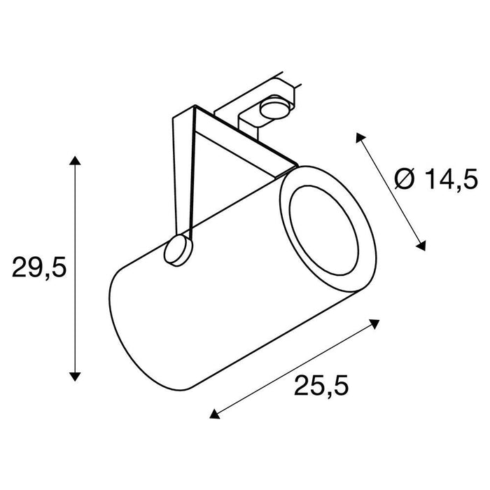 EURO SPOT TRACK white, 3000K, 60°, incl. 3-circuit adapter